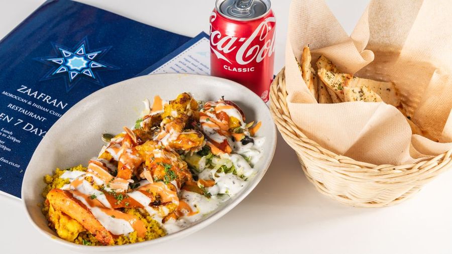Zaafran Signature Salad with grilled chicken